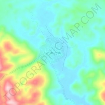 Carte topographique Plan de Ayala, altitude, relief