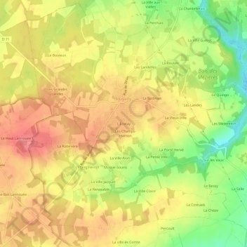 Carte topographique L'Ecotay, altitude, relief
