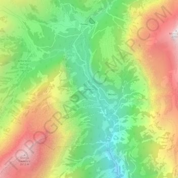 Carte topographique Motélon, altitude, relief