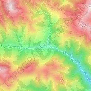 Carte topographique Lunca Ampoiței, altitude, relief