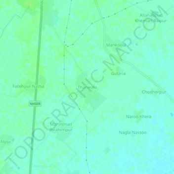 Carte topographique Thanwala, altitude, relief