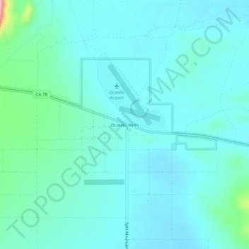 Carte topographique Ocotillo Wells, altitude, relief