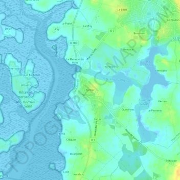 Carte topographique Penher, altitude, relief