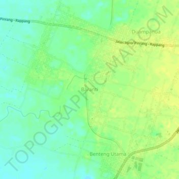 Carte topographique Baranti, altitude, relief