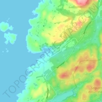 Carte topographique Lykling, altitude, relief