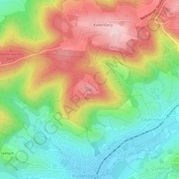 Carte topographique Jux, altitude, relief