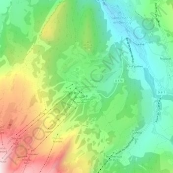 Carte topographique SuperDévoluy, altitude, relief