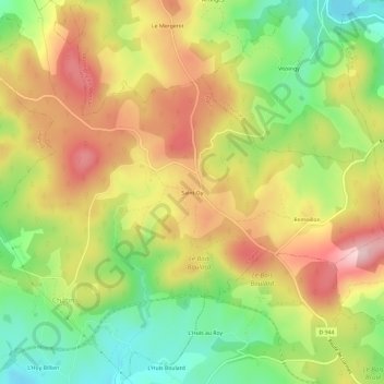 Carte topographique Saint-Gy, altitude, relief