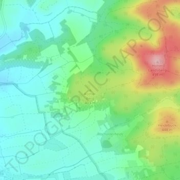 Carte topographique Rother Berg, altitude, relief