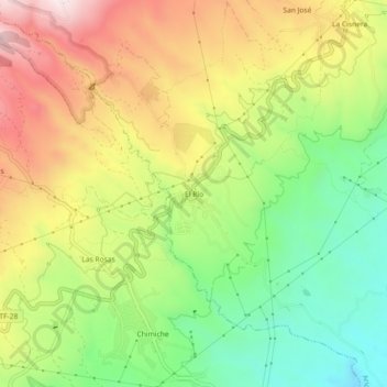 Carte topographique El Río, altitude, relief