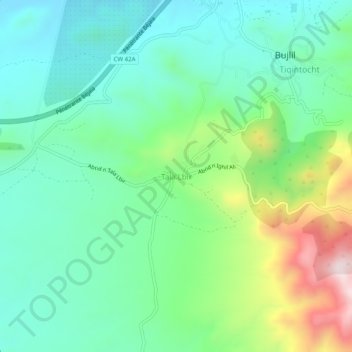 Carte topographique Tala Elbir, altitude, relief
