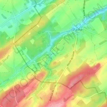 Carte topographique Saint-Fontaine, altitude, relief
