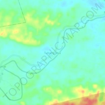 Carte topographique Tubang Jaya, altitude, relief