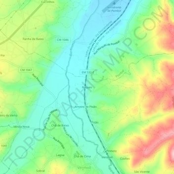 Carte topographique Roques, altitude, relief