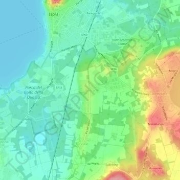 Carte topographique Barza, altitude, relief