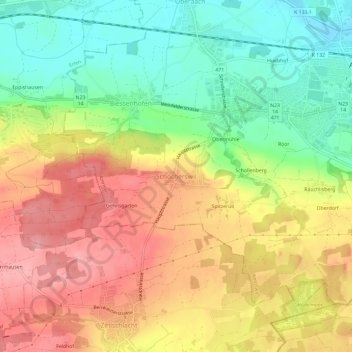 Carte topographique Schocherswil, altitude, relief