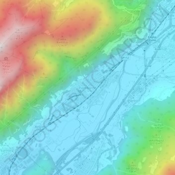 Carte topographique Piamborno, altitude, relief