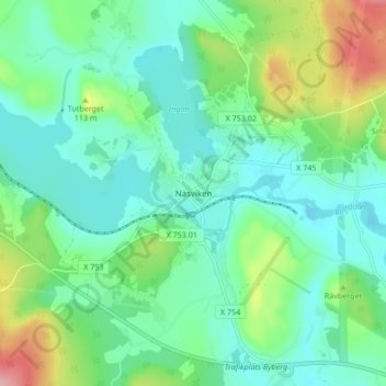 Carte topographique Näsviken, altitude, relief