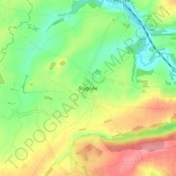 Carte topographique Rognée, altitude, relief