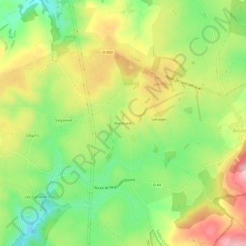Carte topographique Martouret, altitude, relief