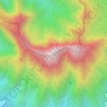 Carte topographique Gunung Burangrang, altitude, relief