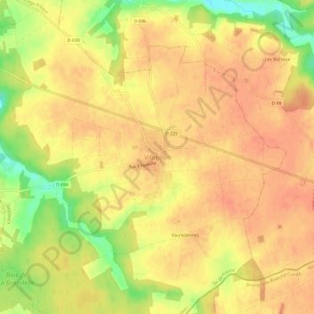 Carte topographique Villebéon, altitude, relief