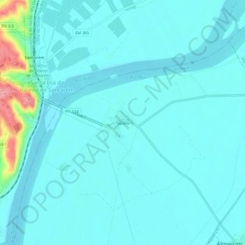 Carte topographique Tapada, altitude, relief