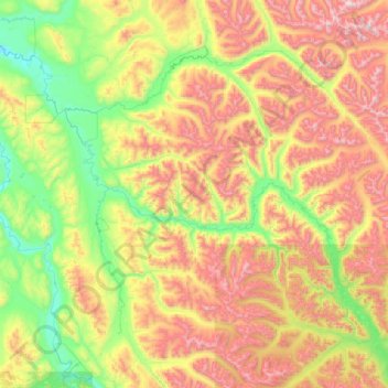Carte topographique Big Salmon River, altitude, relief