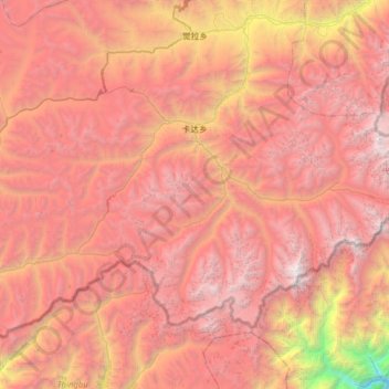 Carte topographique Khartak, altitude, relief