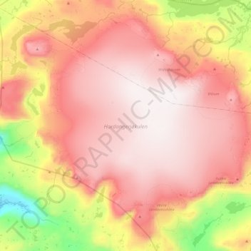 Carte topographique Hardangerjøkulen, altitude, relief