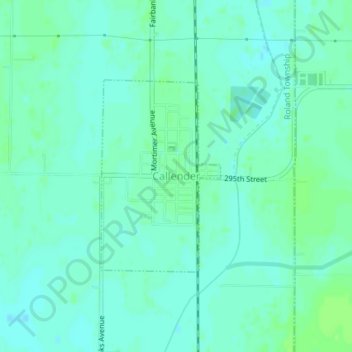 Carte topographique Callender, altitude, relief
