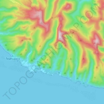 Carte topographique Teahupoo, altitude, relief