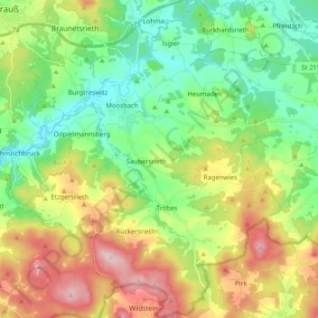 Carte topographique 92709, altitude, relief