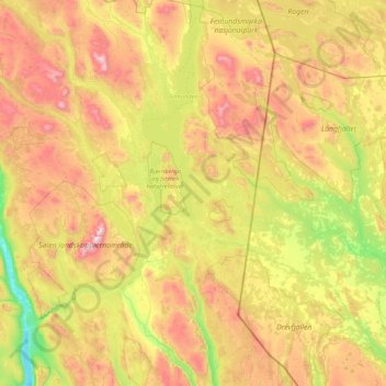 Carte topographique Engerdal, altitude, relief