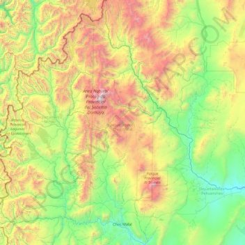 Carte topographique Departamento Chos Malal, altitude, relief