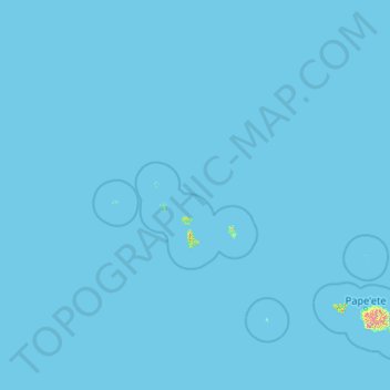 Carte topographique Îles Sous-le-Vent, altitude, relief