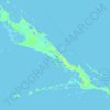 Carte topographique Great Exuma Island, altitude, relief