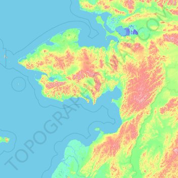 Carte topographique Nome, altitude, relief