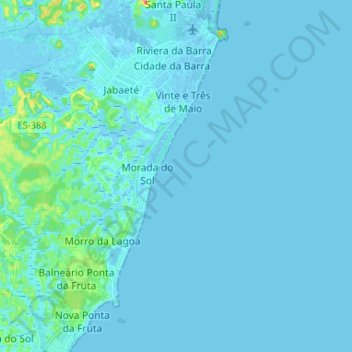 Carte topographique Região 05 - Grande Jucu, altitude, relief