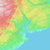 Carte topographique Port-Daniel-Gascons, altitude, relief