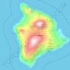 Carte topographique Hawaii, altitude, relief