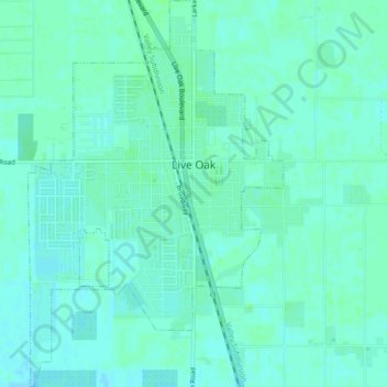 Carte topographique Live Oak, altitude, relief