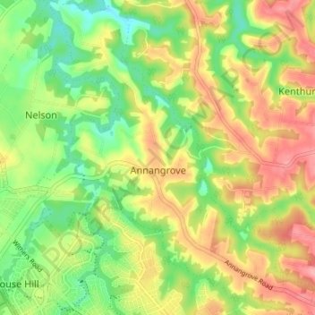 Carte topographique Annangrove, altitude, relief