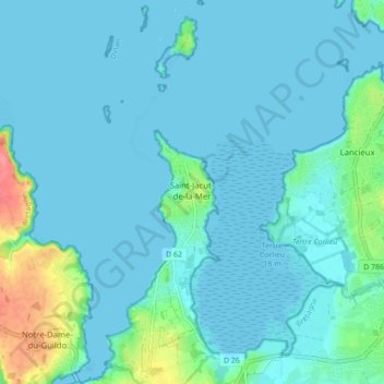 Carte topographique 22750, altitude, relief