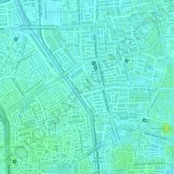 Carte topographique Cideng, altitude, relief