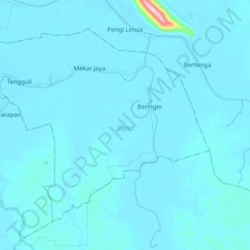 Carte topographique Sajad, altitude, relief