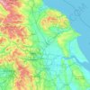 Carte topographique Yorkshire and the Humber, altitude, relief