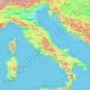 Carte topographique península Itálica, altitude, relief