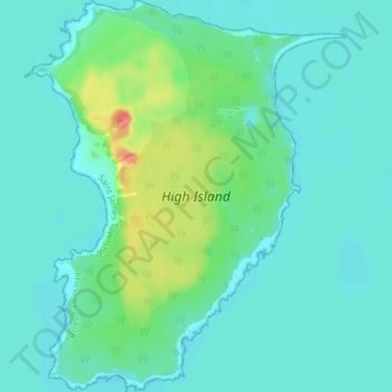 Carte topographique High Island, altitude, relief