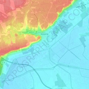 Carte topographique Bellegarde, altitude, relief
